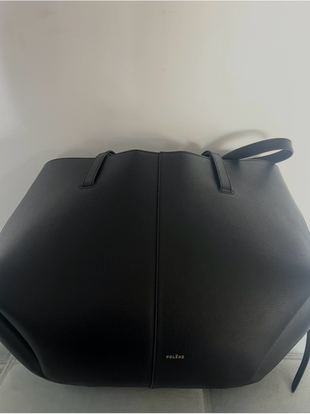 Polène Black Leather Shoulder Bag